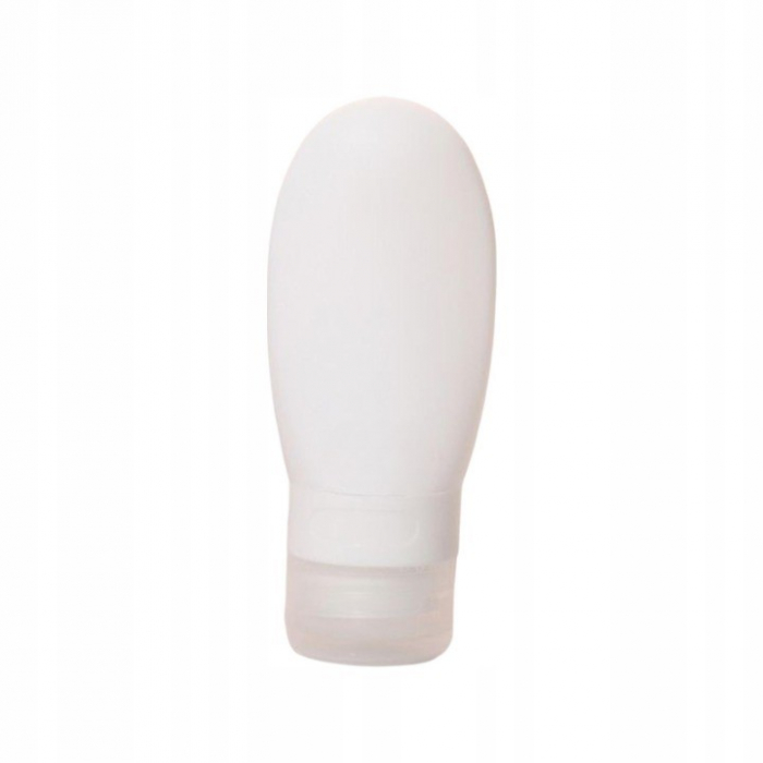 Recipient Portabil din Silicon Elegant de Voiaj, Sticla de Calatorie, Flippy, Potrivita pentru Lotiune, Sampon si Alte Lichide, Anti-scurgere, cu Posibilitate de Reumplere, Capacitate 90mL, Alb [1]
