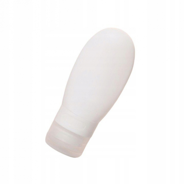 Recipient Portabil din Silicon Elegant de Voiaj, Sticla de Calatorie, Flippy, Potrivita pentru Lotiune, Sampon si Alte Lichide, Anti-scurgere, cu Posibilitate de Reumplere, Capacitate 90mL, Alb [2]