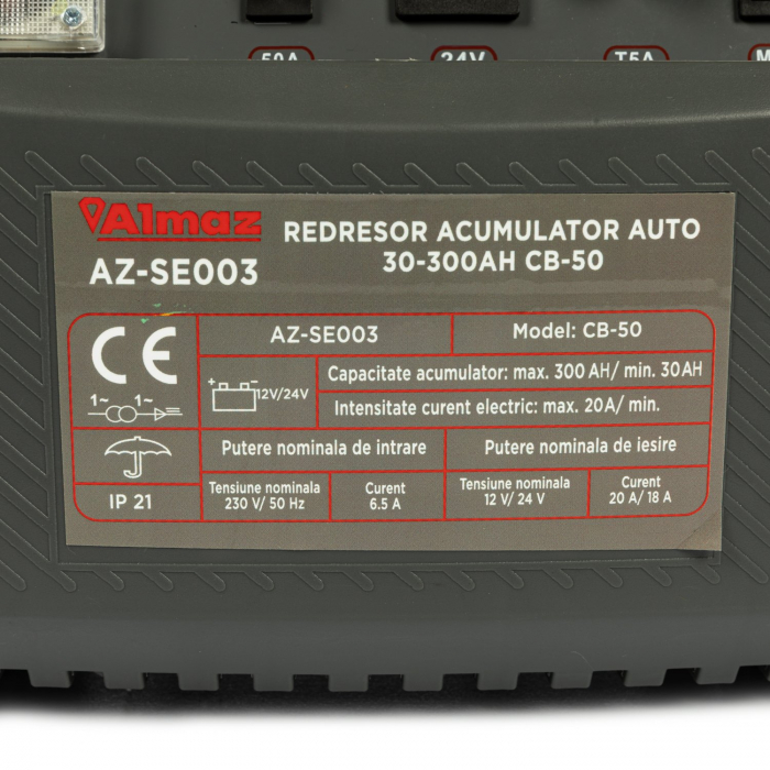Redresor acumulator auto 30-300Ah CB-50 + Cablu incarcare, pornire auto [3]