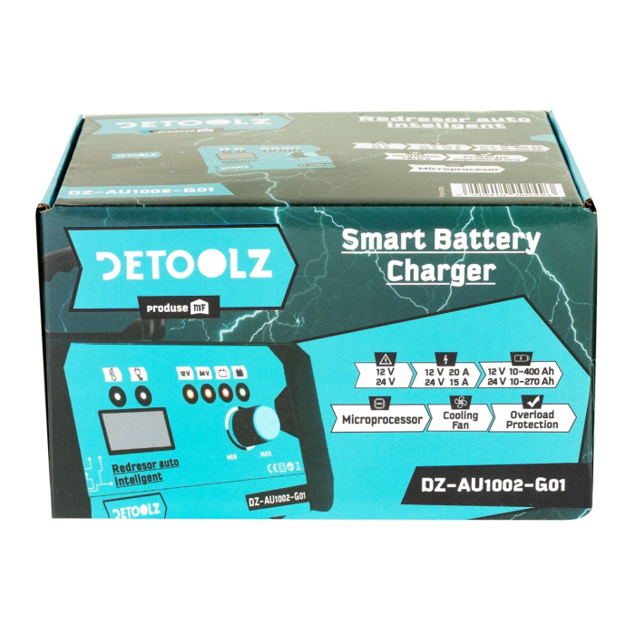 Redresor auto Detoolz, 360W 12V-24V, 15A-20A 10-400Ah CM [5]