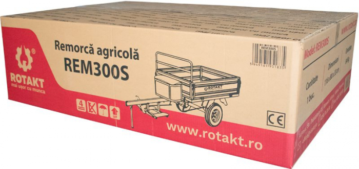 REM300S Remorca agricola capacitate incarcare 300 Kg, roti  4.00-8 [2]