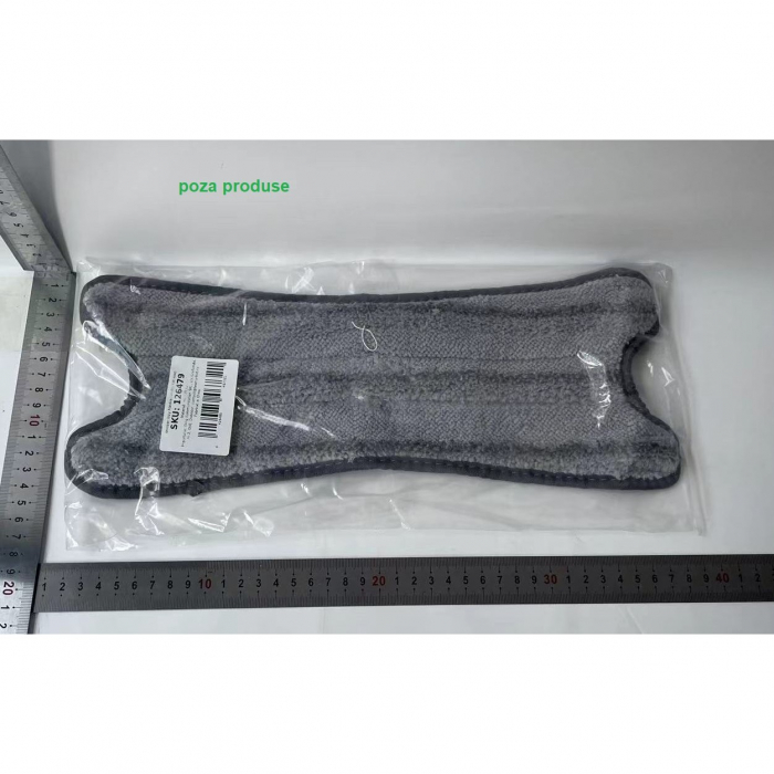 Rezerva Mop Plat, Flippy, din Fibre Superfine, Lavabila, 15 x 38 cm, Argintiu [4]