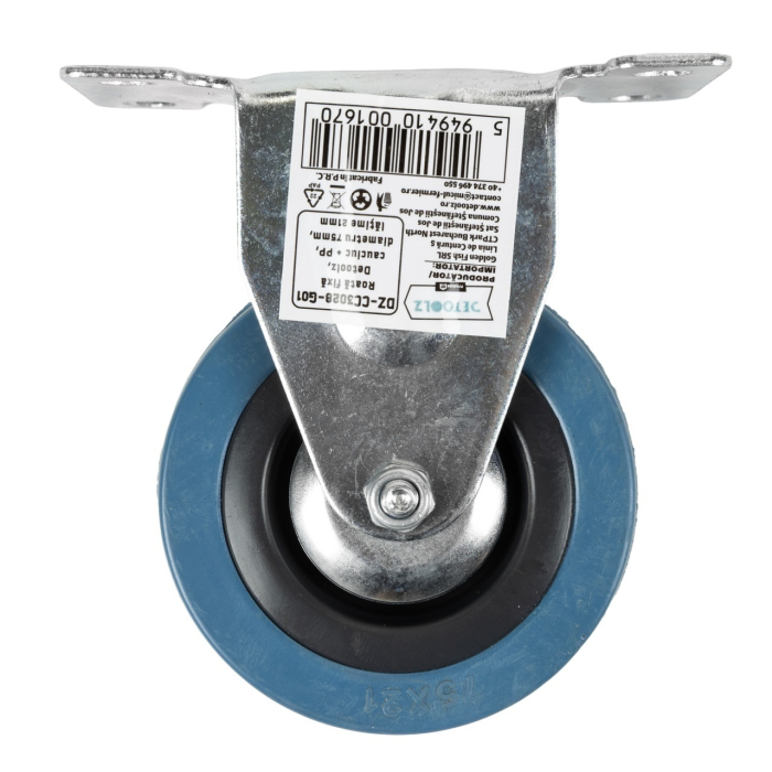 Roata fixa Detoolz, cauciuc+PP 75x21mm G01 [2]