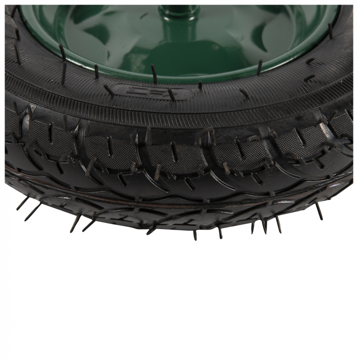 Roata roaba Micul Fermier 3.50-8, diametru ax 14mm, janta verde [3]