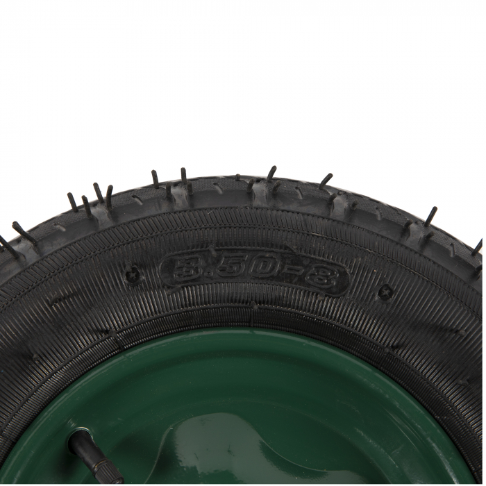 Roata roaba Micul Fermier 3.50-8, diametru ax 14mm, janta verde [2]