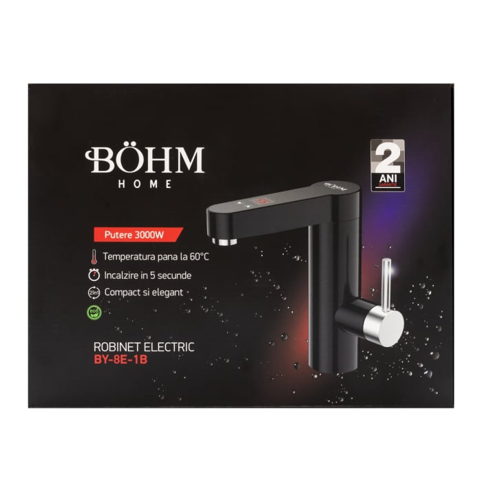 Lichidare Robinet electric Negru, Compact cu afisaj digital BoHM BY-8E-1B, 3000 W [2]