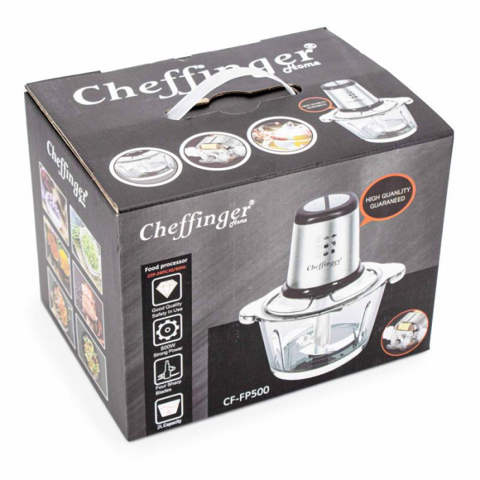 Robot de bucatarie CF-FP500, 500 W, 4 cutite inox, bol sticla 2L, 2 viteze [3]