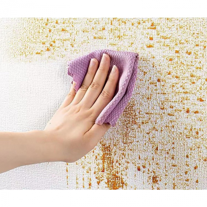 Lichidare Rola Autoadeziva pentru Perete, Flippy, din Panza, 10 m, Rezistenta la Umezeala, 2.5 mm Grosime, Model Texturat, Maro [5]