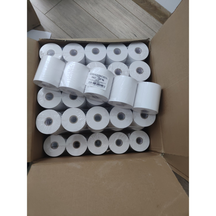 Role de hartie TERMICA, Flippy, Set 5 bucati, Role de hartie pentru Casa de Marcat, POS, latime 80 mm, Lungime 48 metri, Diametru interior 25 mm, Diametru exterior 76 mm [3]