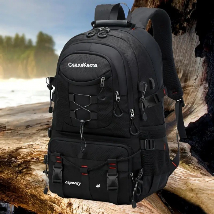 Rucsac Multifunctional de Alpinism, Flippy, Capacitate 36-55 L, de Calatorie, Impermeabil, Slot USB Incarcare Telefon, Bretele Reglabile, 52 x 34 x 19 cm, Negru [2]
