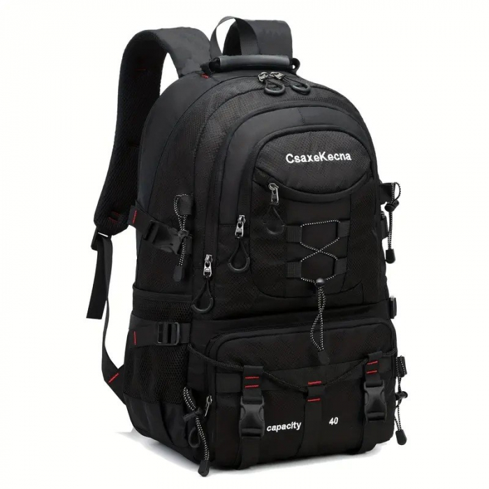 Rucsac Multifunctional de Alpinism, Flippy, Capacitate 36-55 L, de Calatorie, Impermeabil, Slot USB Incarcare Telefon, Bretele Reglabile, 52 x 34 x 19 cm, Negru [5]