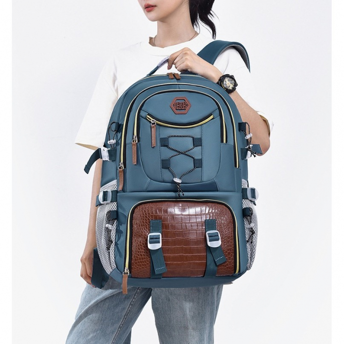 Rucsac Multifunctional pentru Calatorie, Flippy, pentru Alpinism, Voiaj, Drumetii, din Panza Oxford, 34x16x52 cm, Albastru Marin [2]