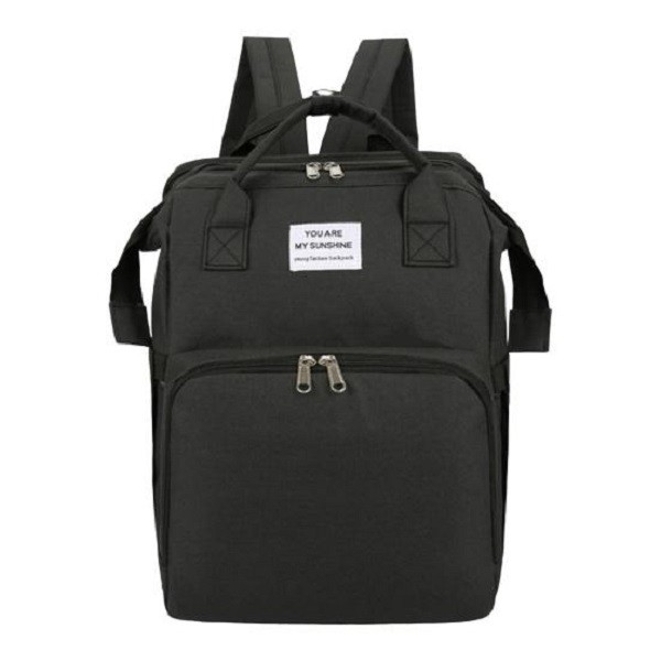 Rucsac Multifunctional pentru Mamici, Flippy, cu Patut Pliabil si Baza de Schimbat, Rezistent la Apa, Capacitate Mare, Usor, Compartimente Multiple, Buzunar Termic pentru Lapte, 42 x 32 x 22 cm, Negru [7]