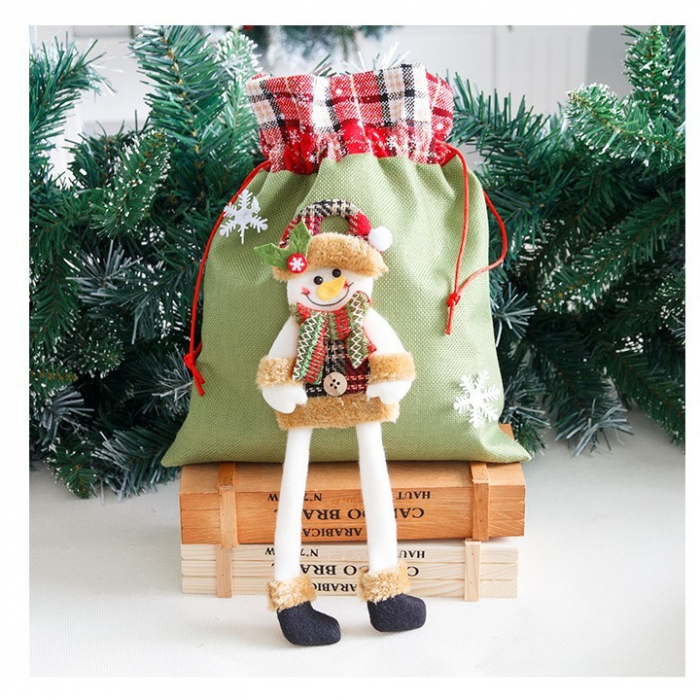 Sac cadouri Flippy, tematica Om de Zapada, Material Textil, 30x25 cm, cu Siret, Verde [5]