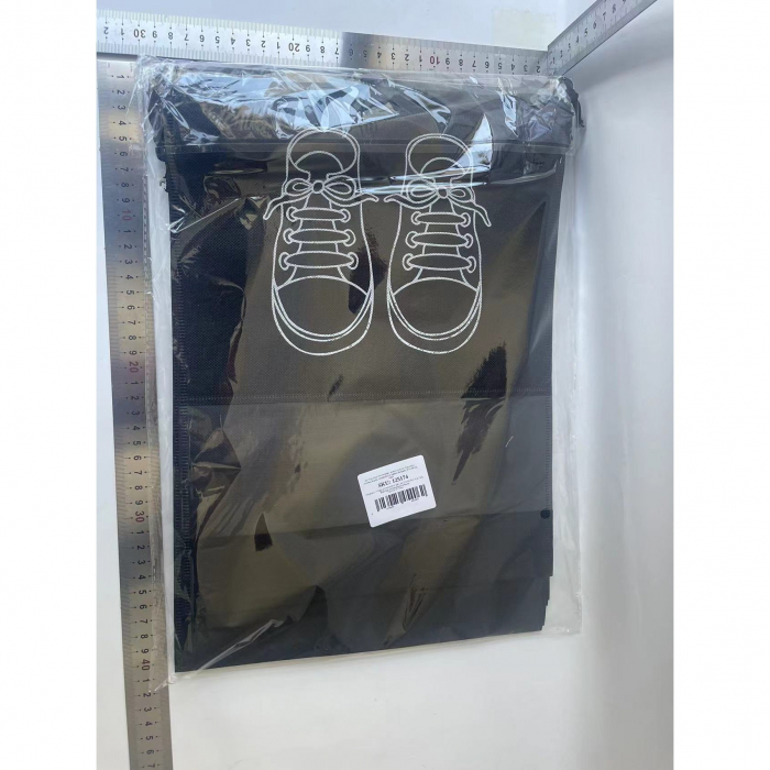 Sac depozitare incaltaminte, pentru voiaj sau depozitare, rezistent la praf, compatibil cu masina de spalat, 27 x 36 cm, negru [8]