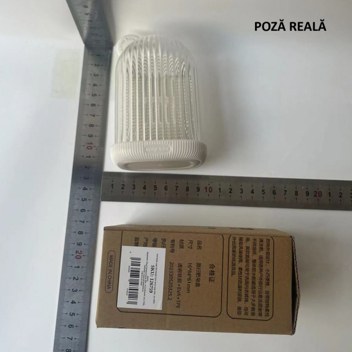 Sapuniera de Calatorie, Flippy, Suport pentru Sapun cu Scurgere a Apei, Recipient cu Capac Depozitare, Savoniera pentru Baie, 12.6x6.1x8.4cm, Alb [12]