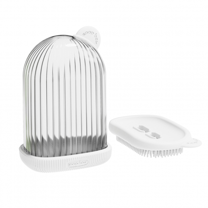 Sapuniera de Calatorie, Flippy, Suport pentru Sapun cu Scurgere a Apei, Recipient cu Capac Depozitare, Savoniera pentru Baie, 12.6x6.1x8.4cm, Alb [1]