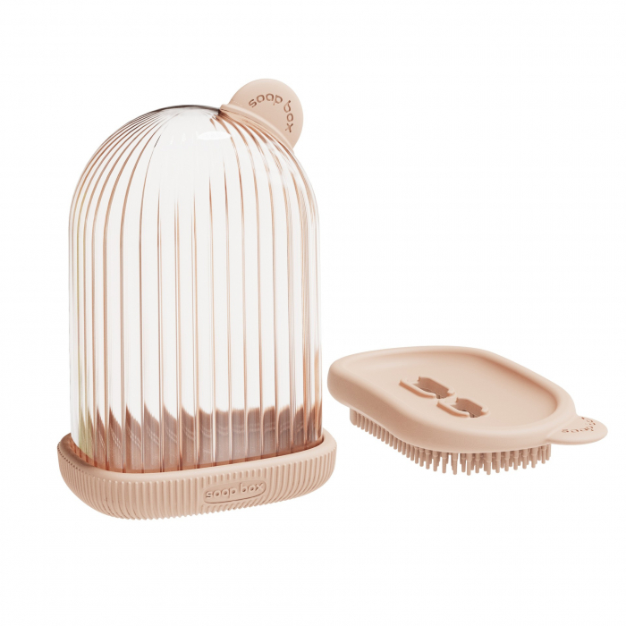 Sapuniera de Calatorie, Flippy, Suport pentru Sapun cu Scurgere a Apei, Recipient cu Capac Depozitare, Savoniera pentru Baie, 12.6x6.1x8.4cm, Roz [1]