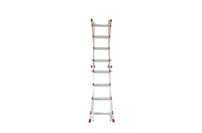 Scara multifunctionala din aluminiu cu balama MESTERINO TOOLS JL-404S-4X4, 3.9 metri, 4x4 trepte, greutate maxima 150 kg [7]