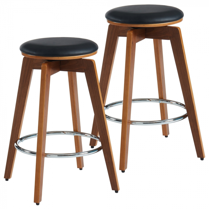 Scaun bar Hermes, negru, 58x58x77 cm [3]