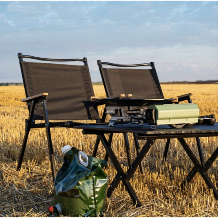 Scaun camping, Aluminiu, Pliabila, Flippy, 52 x 53 x 80 cm, Negru [2]