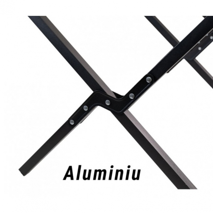 Scaun camping, Aluminiu, Pliabila, Flippy, 52 x 53 x 80 cm, Negru [6]