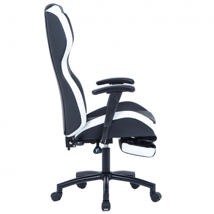 Scaun de birou directorial US77 Kronos, negru si alb, 65x64x114-122 cm [3]