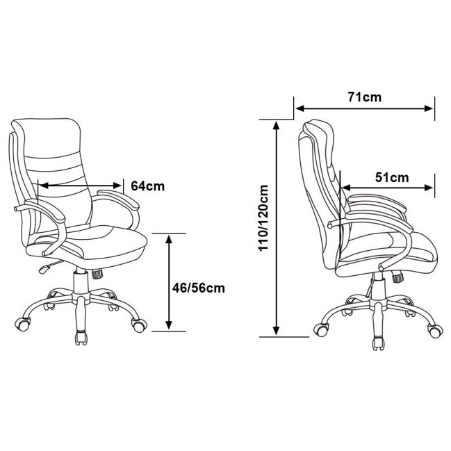 Scaun de birou directorial US91 Volance, gri, 65x71x105-115 cm [5]