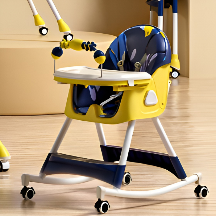 * LICHIDARE STOC * Scaun de Masa pentru Bebelusi si Copii, Flippy, 2 Tavite cu Jucarii si Husa Detasabile, Multifuncțional, Stabil, Centura de Siguranta, Spatar Reglabil Moale, Balansoar, Cos de Depoz [2]