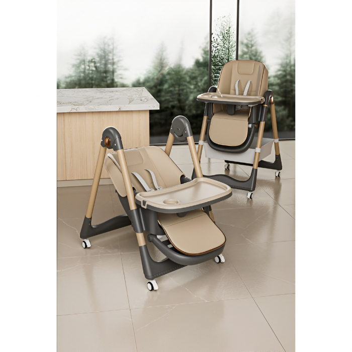 Lichidare Scaun de Masa pentru Bebelusi si Copii, Flippy, 2 Tavite si Husa Detasabile, Multifuncțional, Stabil, Centura de Siguranta, Inaltime Ajustabila, Spatar Reglabil Moale, Cos de Depozitare, 100 [8]