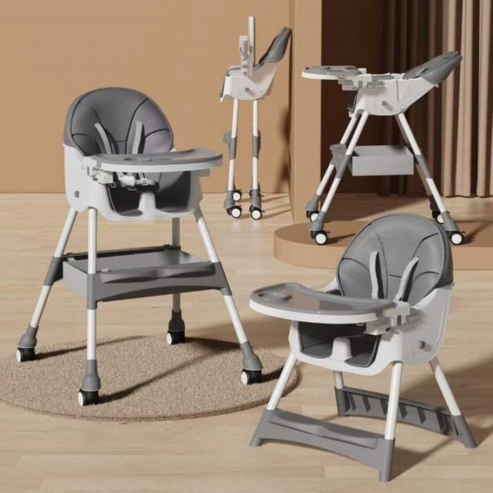 Scaun de masa pliabil 4 in1, 6 luni +, Gri [2]