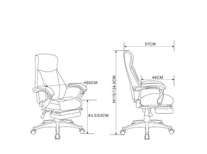 Scaun gaming US105 Melbourne, gri, 57x65x115-124.5 cm [5]