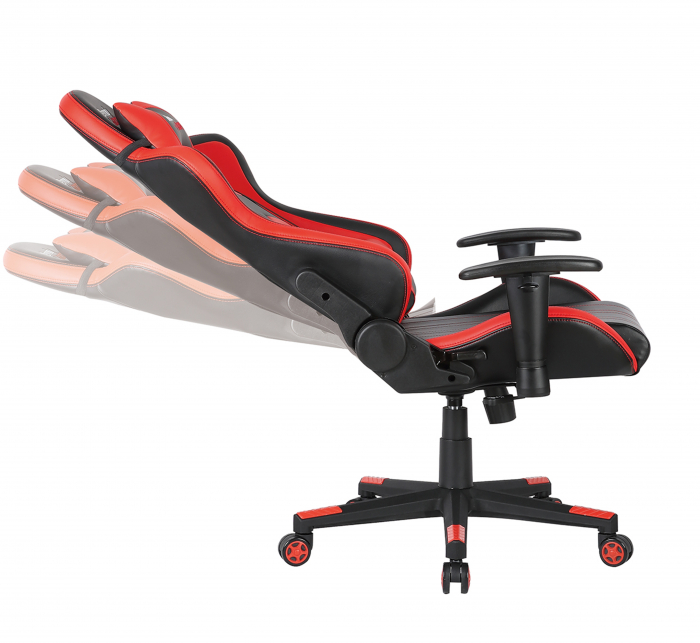 Scaun gaming US90 Indianapolis, negru si rosu, 69.5x64x124-133.5 cm [3]