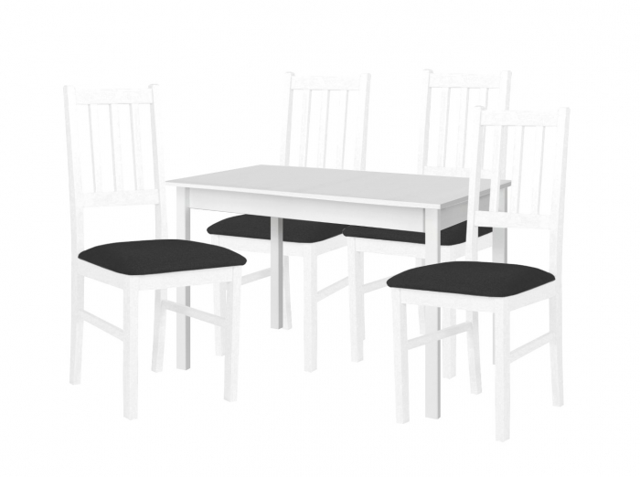 Scaun living/bucatarie Bosini 4, alb/negru, 40x43x94 cm, UnicSpot [4]