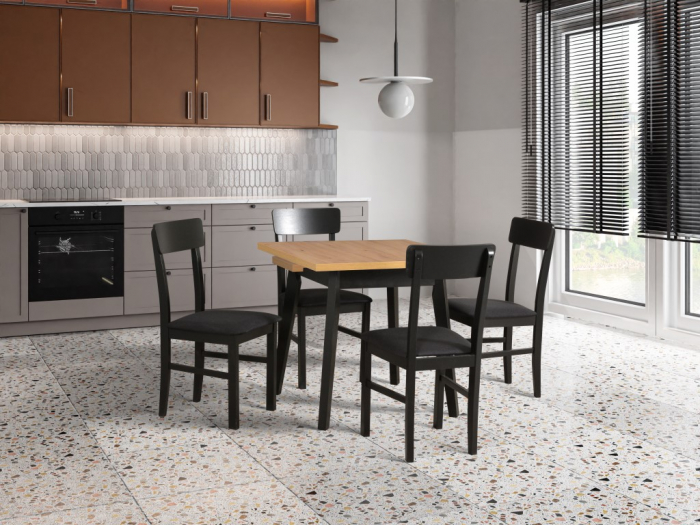 Scaun living/bucatarie Leonix 1, negru, 40x43x90 cm, UnicSpot [2]