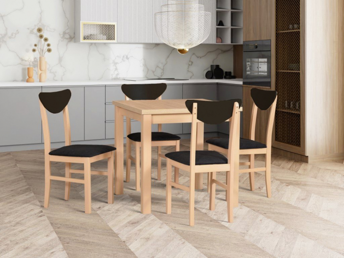 Scaun living/bucatarie Leonix 2, sonoma/negru, 40x43x90 cm, UnicSpot [3]