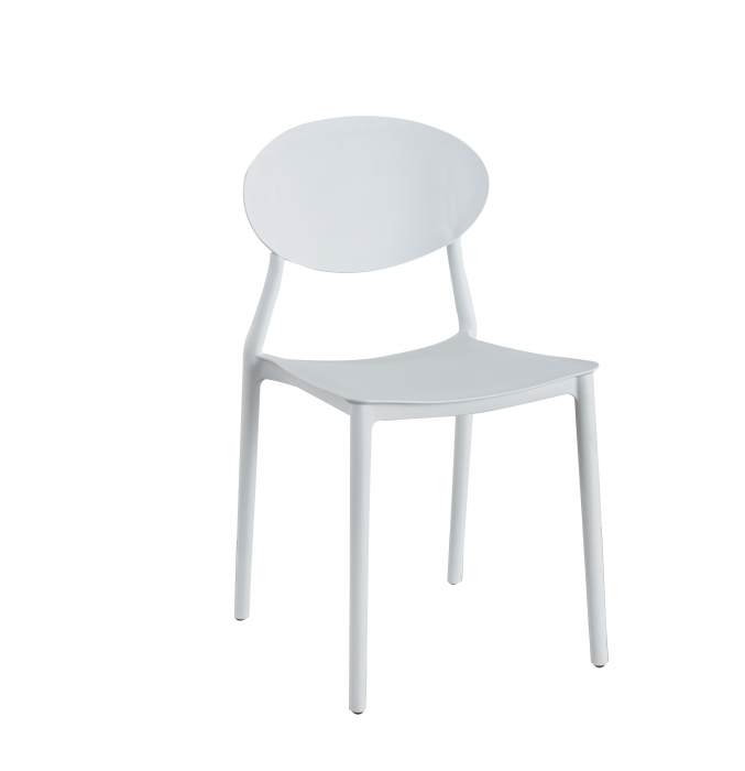 Scaun living Oval, alb, 41x50.5x81 cm [1]