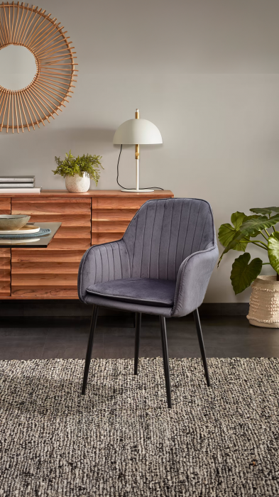 Scaun living Tida, gri, 58x56x86 cm [2]