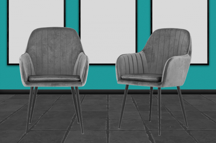 Scaun living Tida, gri, 58x56x86 cm [6]