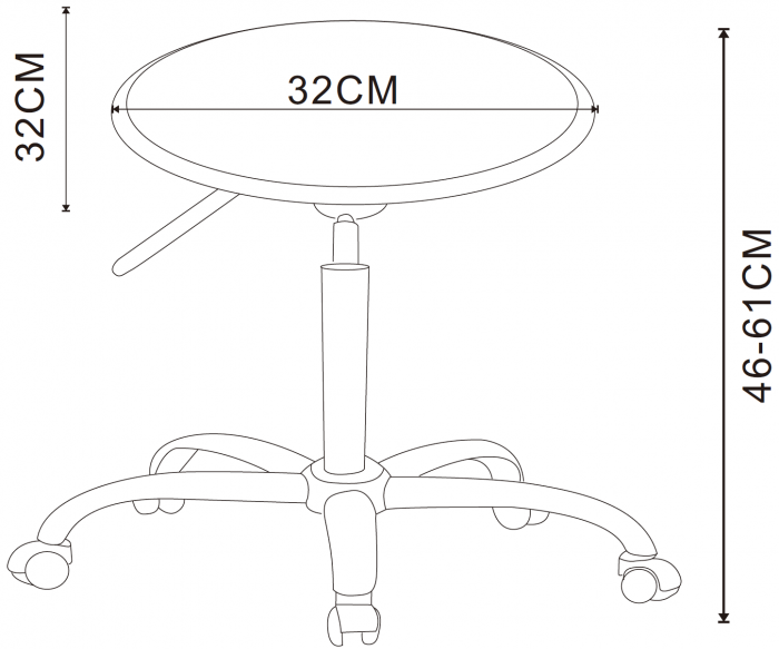Scaun operator Benin, alb, 32x32x46-61 cm [3]