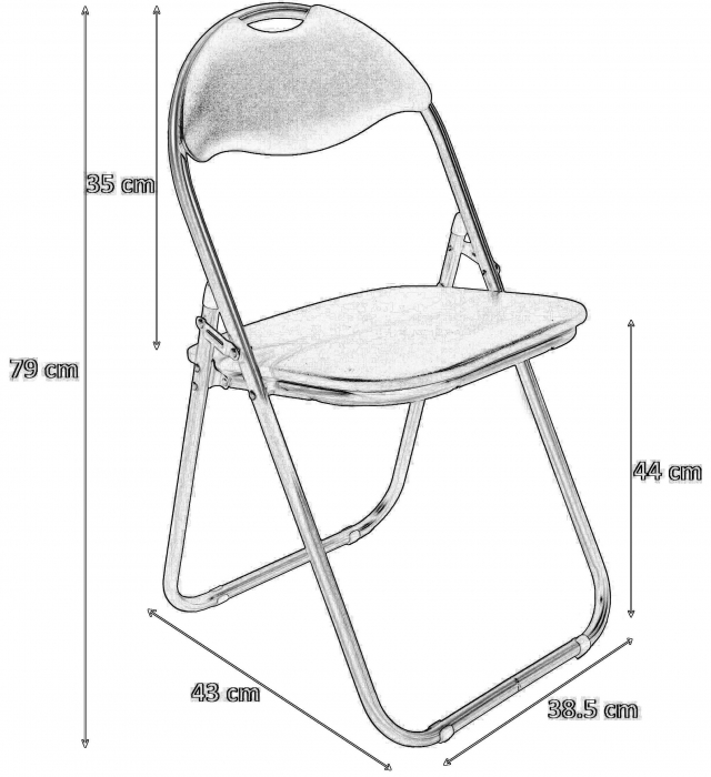 Scaun pliant Cordoba, bej, 38.5x43x79 cm [2]