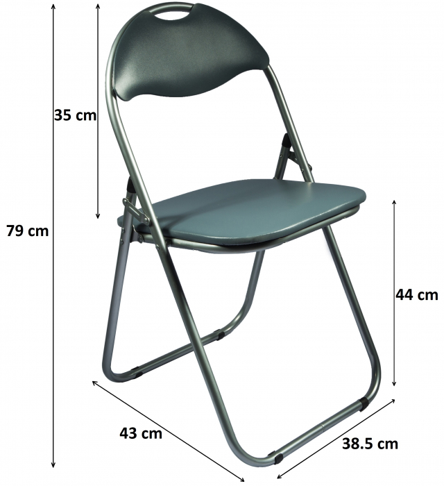 Scaun pliant Cordoba, gri, 38.5x43x79 cm [5]