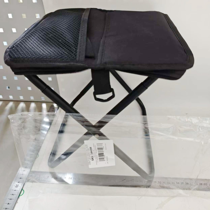 Scaun Taburet Pliabil pentru Camping, Flippy, pentru Adulti, Scaun Portabil, Pescuit, din Panza Oxford si Cadru Metalic, Mare 31 x 29 x 25 cm, Negru [4]