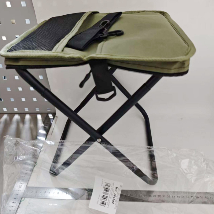 Scaun Taburet Pliabil pentru Camping, Flippy, pentru Adulti, Scaun Portabil, Pescuit, din Panza Oxford si Cadru Metalic, Mare 31 x 29 x 25 cm, Verde [6]
