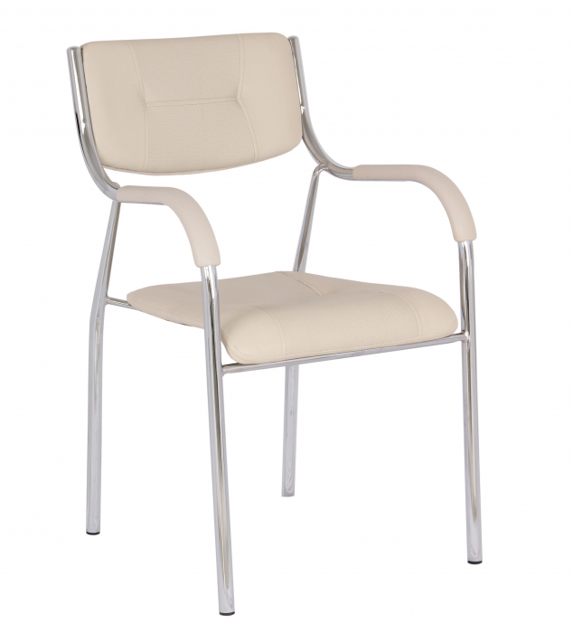 Scaun vizitator cu manere, bej, 53.5x57x87 cm [1]