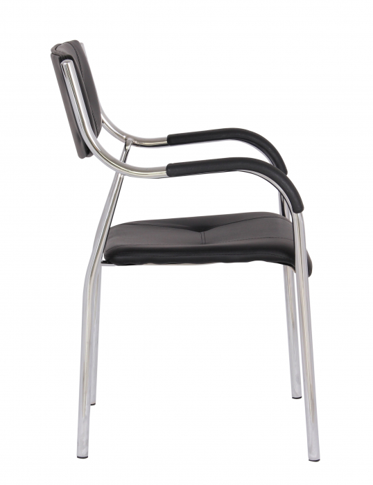 Scaun vizitator cu manere, negru, 53.5x57x87 cm [3]