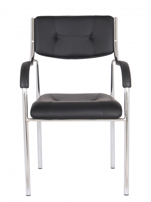 Scaun vizitator cu manere, negru, 53.5x57x87 cm [2]