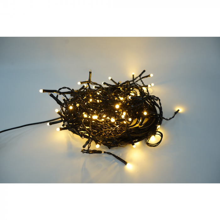 Sectiune Instalatie de Craciun, Flippy®, Tip Turturi, Fara Alimentator, 5m, 143 LED-uri, 8 Jocuri de Lumini, Fir Negru, Lumina Alb Cald, IP44, Interconectabila [5]