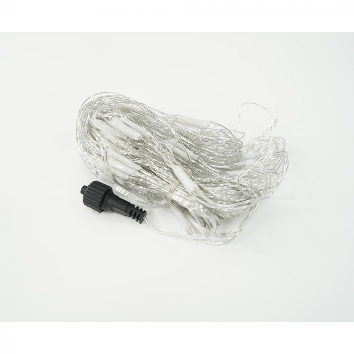 Sectiune Instalatie de Craciun Flippy, Tip Plasa, 80 LED-uri, 2 m x 1 m, 8 jocuri de lumini, Interconectabila, Fir transparent, Alb cald [5]