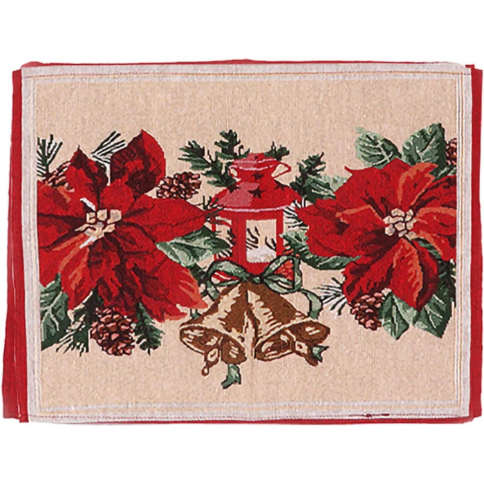 Servet pentru Masa, Flippy, Model Craciunite, Tematica Craciun, 43 x 34 cm, Rosu [4]